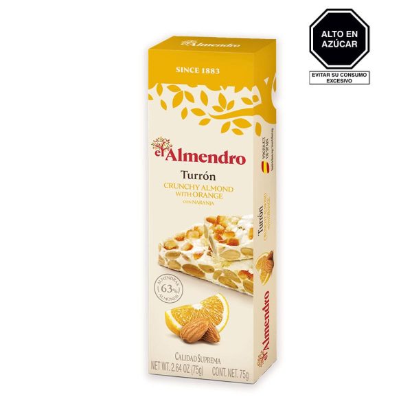 Turrón Duro con Naranja El Almendro 75 gr