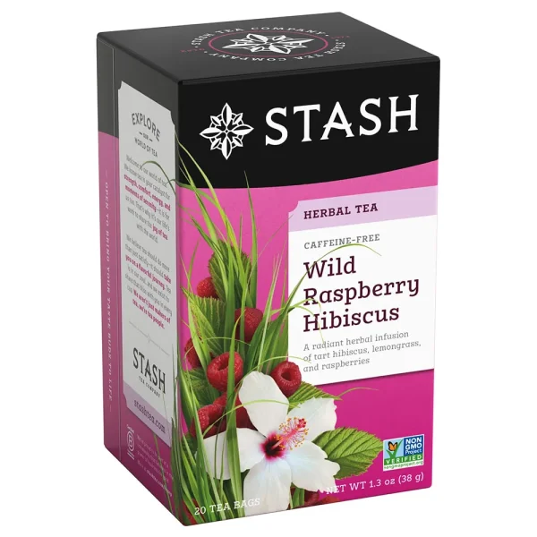 Infusiones Wild Raspberry Hibiscus Herbal Tea Stash 20 unid