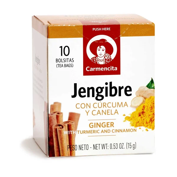Infusiones de Jengibre y Cúrcuma Carmencita 10 unid