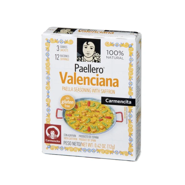 Paellero Valenciana 3 sobres Carmencita 12 gr