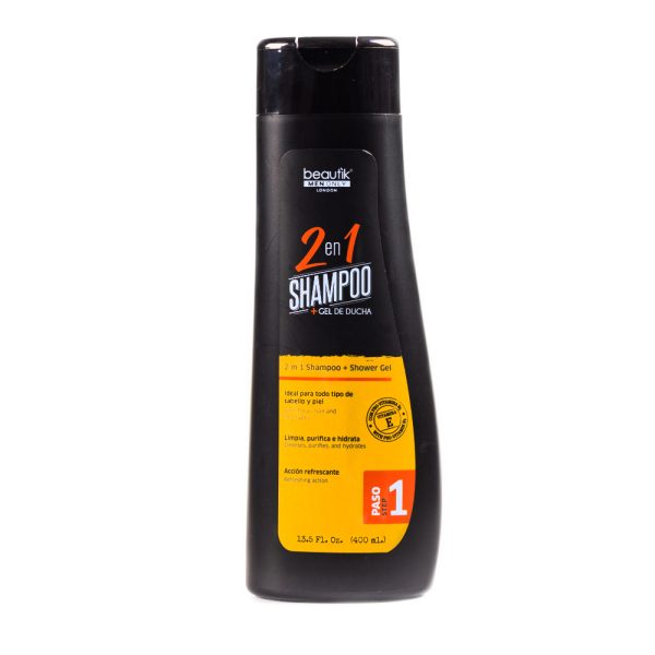 2 en 1 Shampoo + Gel de ducha 400 ml Beautik Men Only