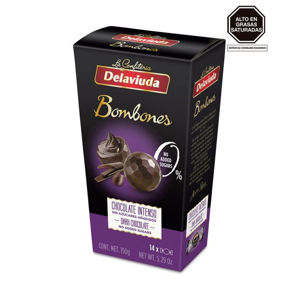 Bombones Chocolate Negro Dark Sin Azúcar Delaviuda 150 gr