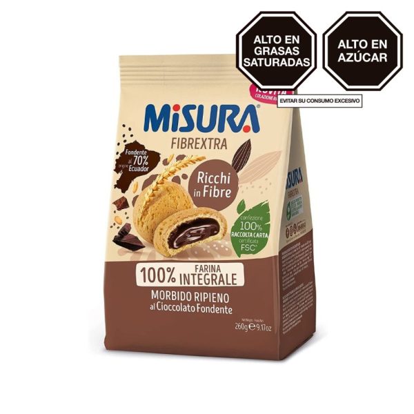 Galletas Integrales Rellenas de Chocolate Misura 260 gr