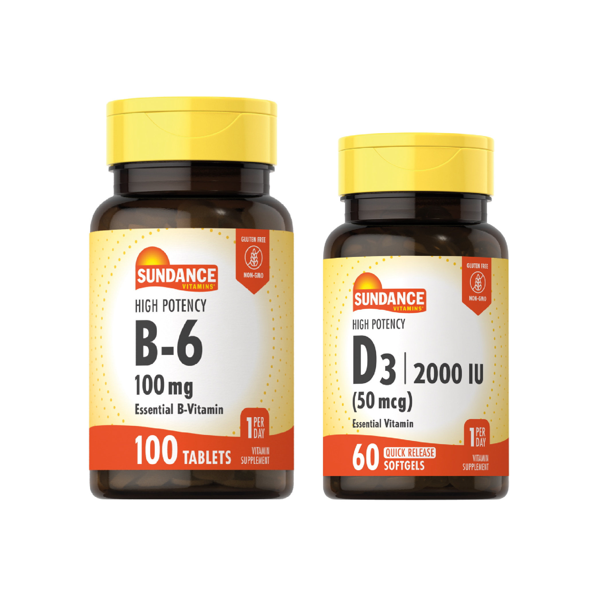 Vitamina B6 100mg Sundance100tab & Vitamina D3 2000 UI Sundance 60 CAP