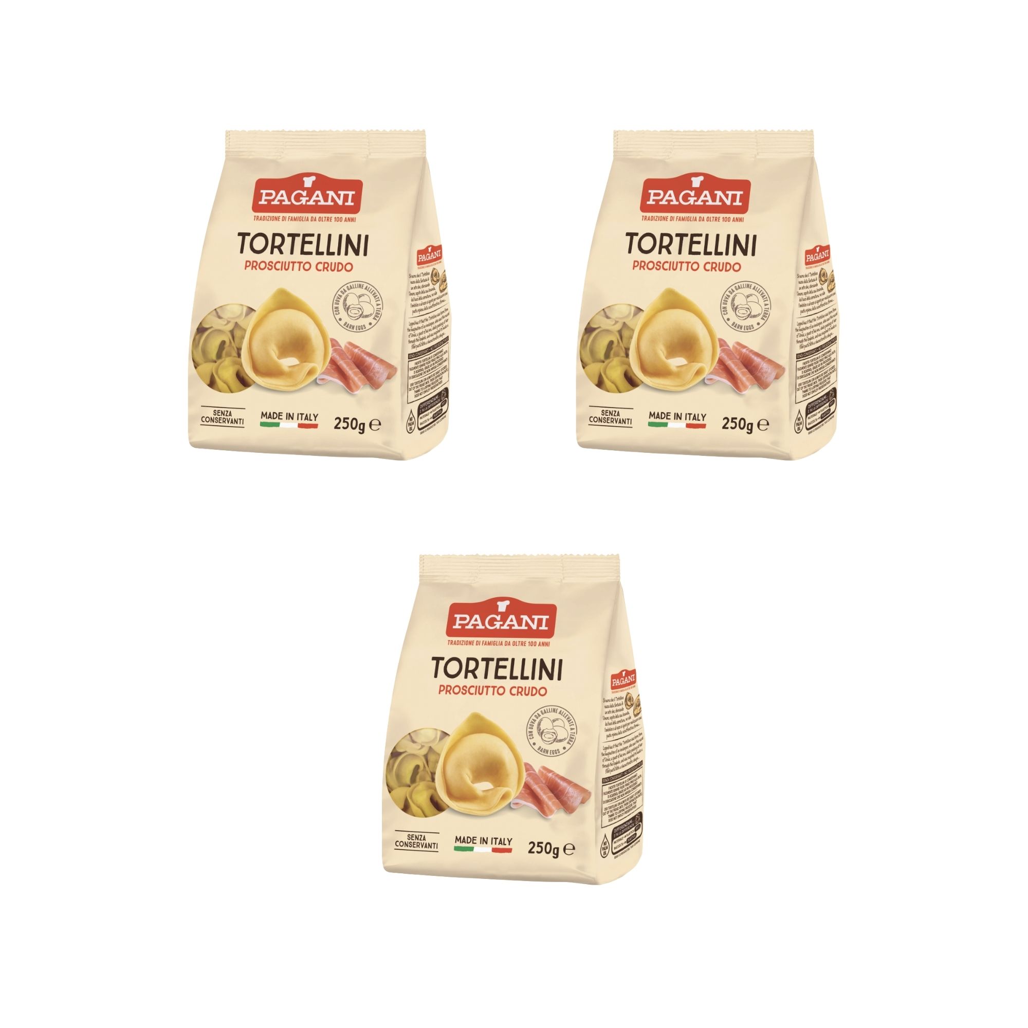 Tripack Pagani Ravioletti Prosciutto Crudo 250 gr